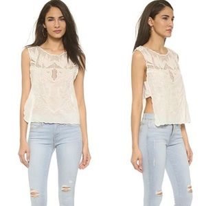 Free People sleeveless eyelet sheer top S
